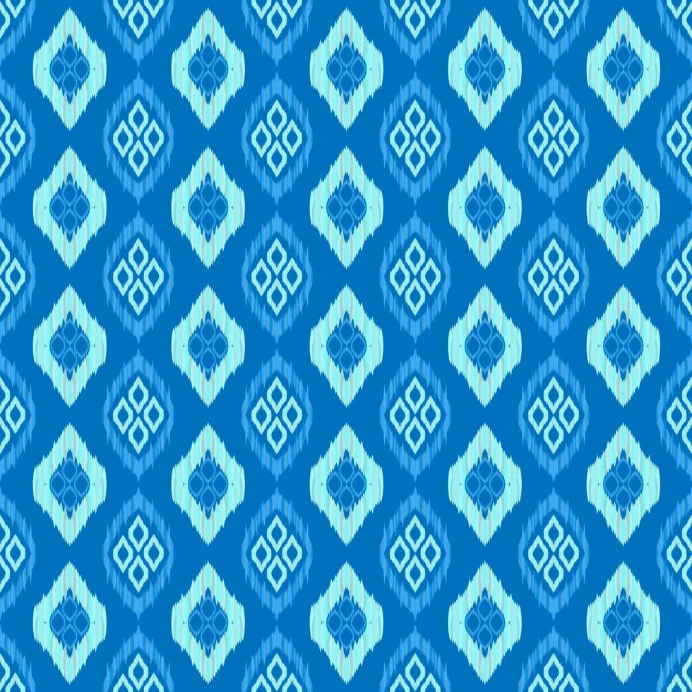 ikat sömlös mönster blå gradering Färg bakgrund. afrikansk mayan etnisk diamant form linje tyg sömlös mönster. design för textil, tapet, Kläder, bakgrund. vektor retro årgång stil.