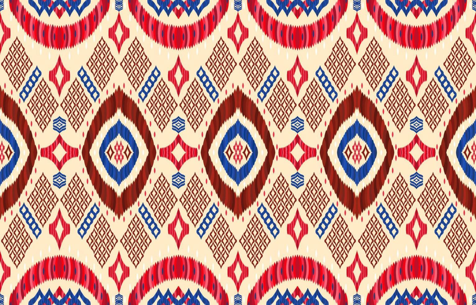 afrikanische Folk-Ikat-Muster. geometrische Reissaatlinie Stammes-Antik-Vintage-Retro-Stil. maya aztekischer ethnischer stoff ikat nahtloses muster. abstraktes Vektordruckdesign für Texturbekleidungstextilien. vektor