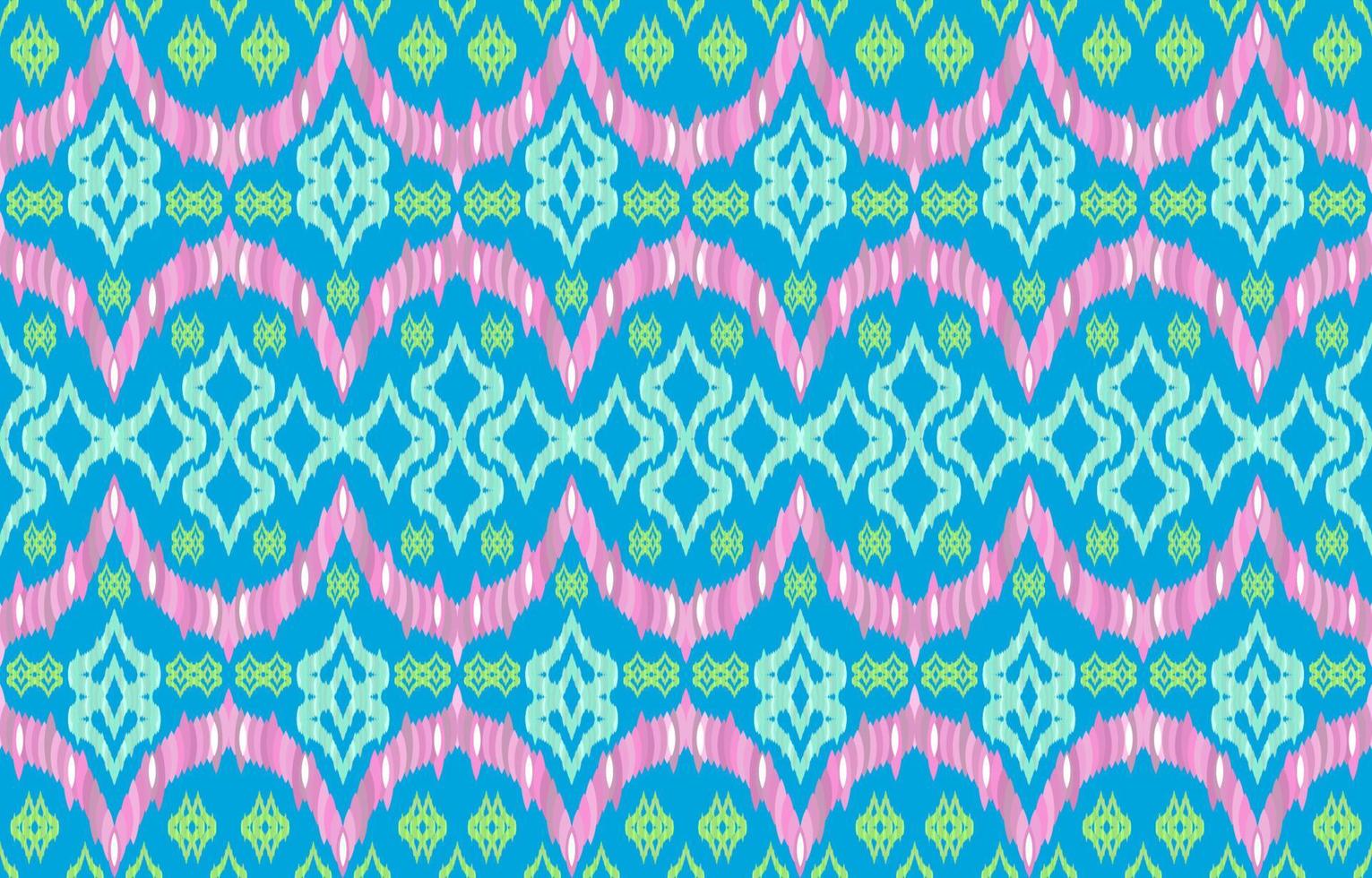 pastell Färg ikat mönster. geometrisk motiv årgång retro stil. etnisk tyg ikat sömlös mönster. indisk navajo folk ikat skriva ut vektor illustration. design för bakgrund textur Kläder textil.