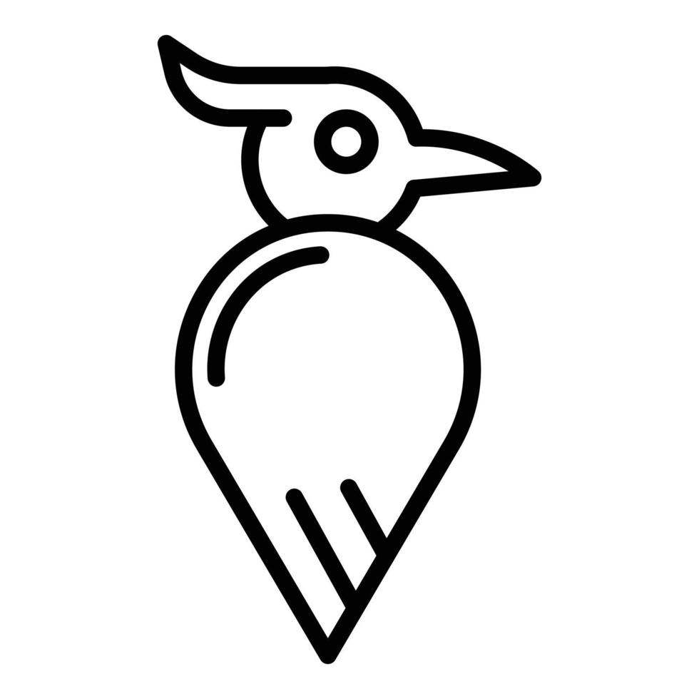 hackspett fågel ikon, översikt stil vektor