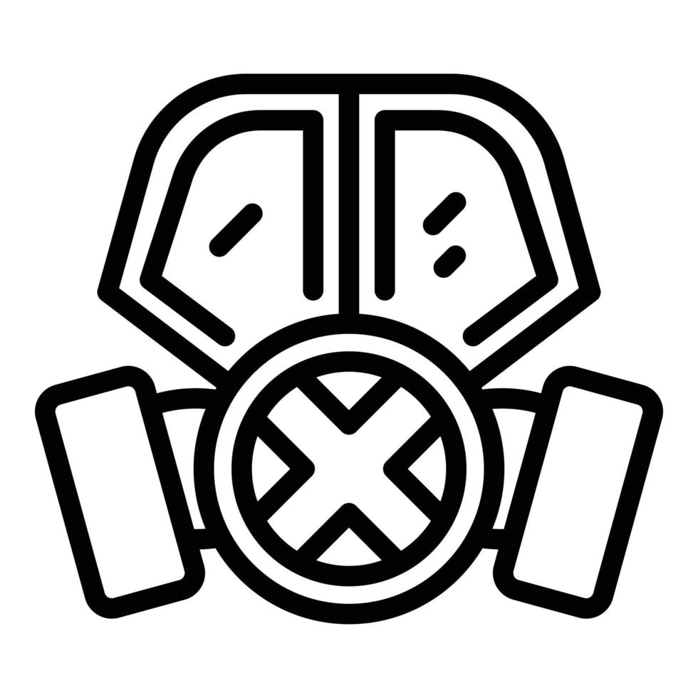 Vorsicht Gasmaskensymbol, Umrissstil vektor