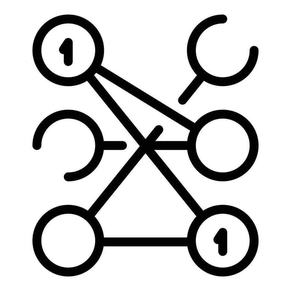 Symbol für digitales Netzwerk, Umrissstil vektor