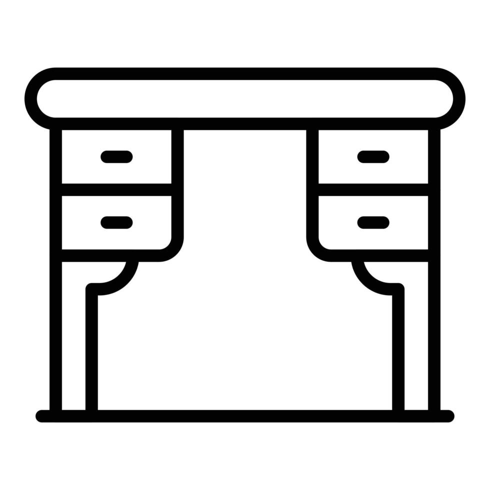 kontor trä tabell ikon, översikt stil vektor