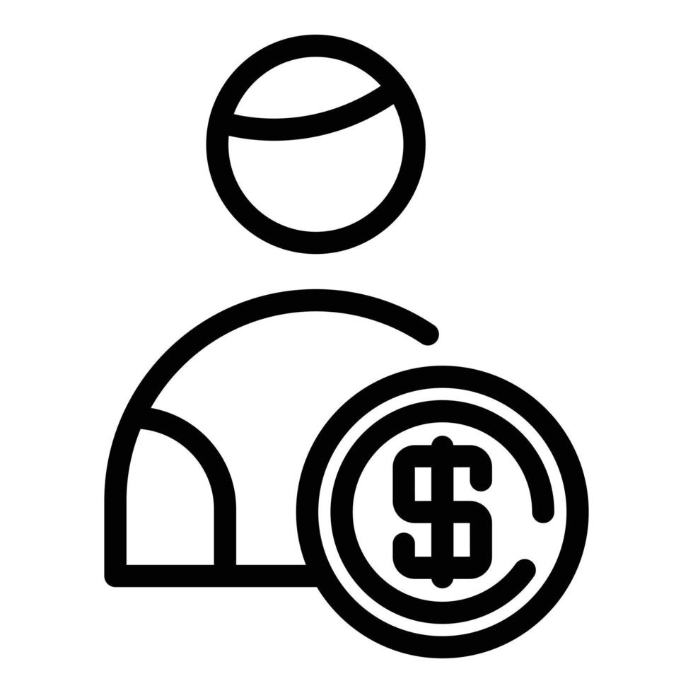 Dollar-Halter-Symbol, Umrissstil vektor