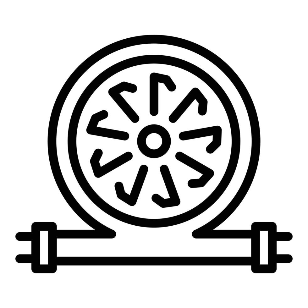 Symbol für Durchflusswasserpumpe, Umrissstil vektor