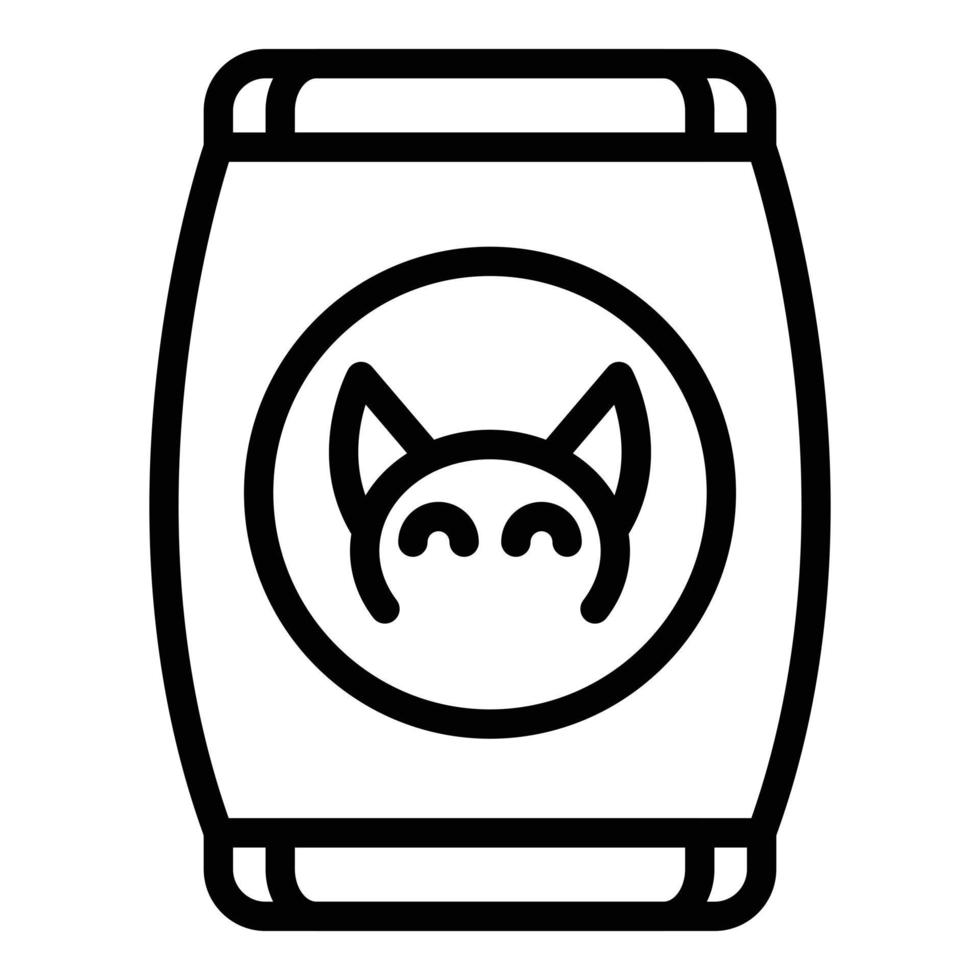 katt mat väska ikon, översikt stil vektor