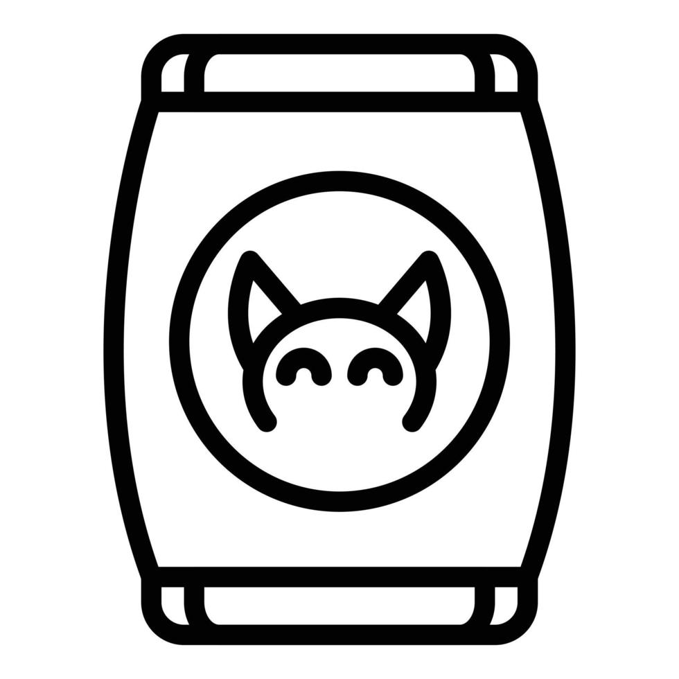 Symbol für Katzenfutterbeutel, Umrissstil vektor