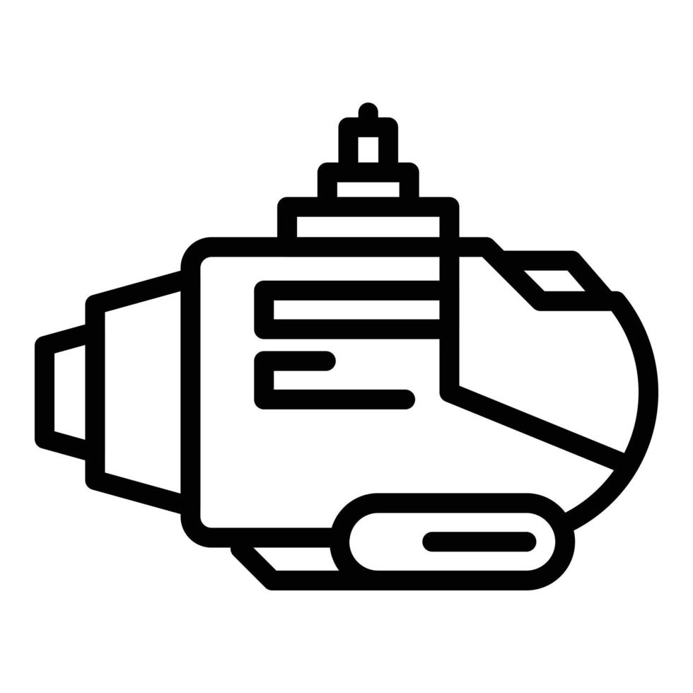 u-båt badskugga ikon, översikt stil vektor