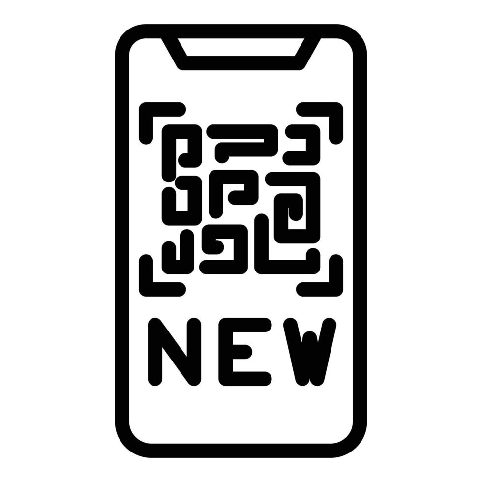 Barcode-Symbol für Telefon scannen, Umrissstil vektor