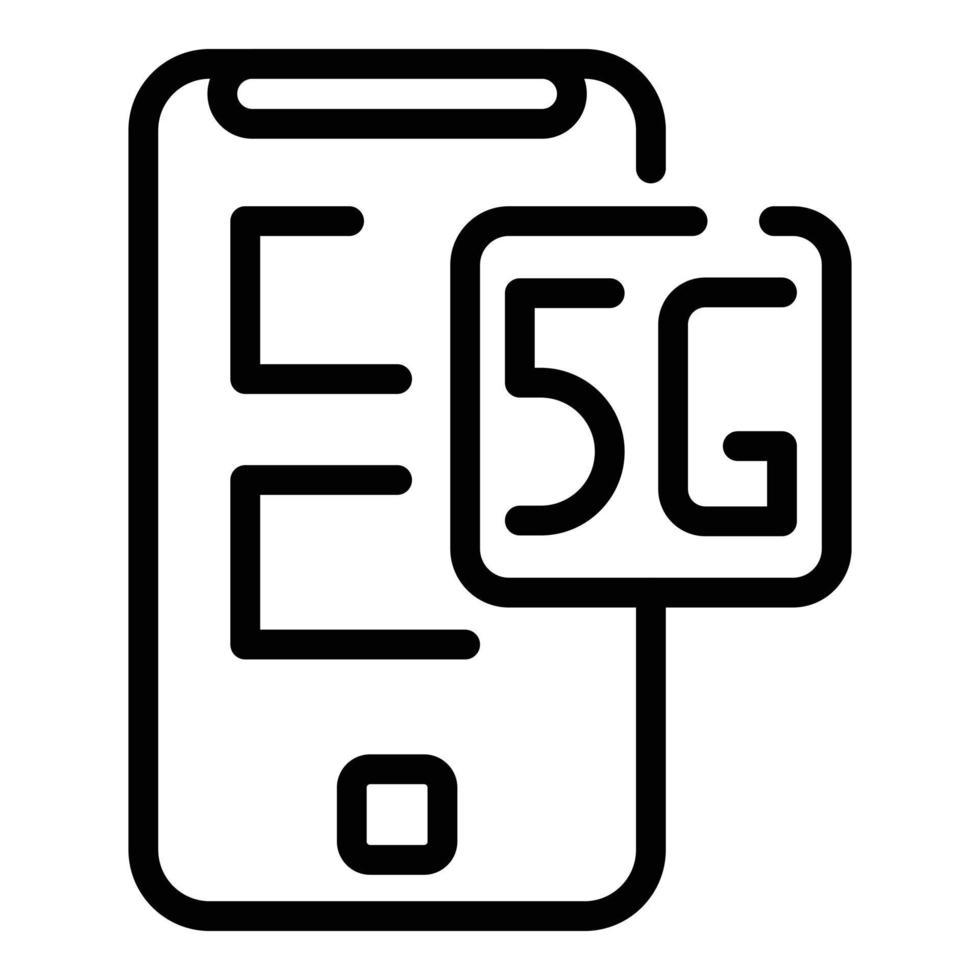digital internet mobil ikon, översikt stil vektor