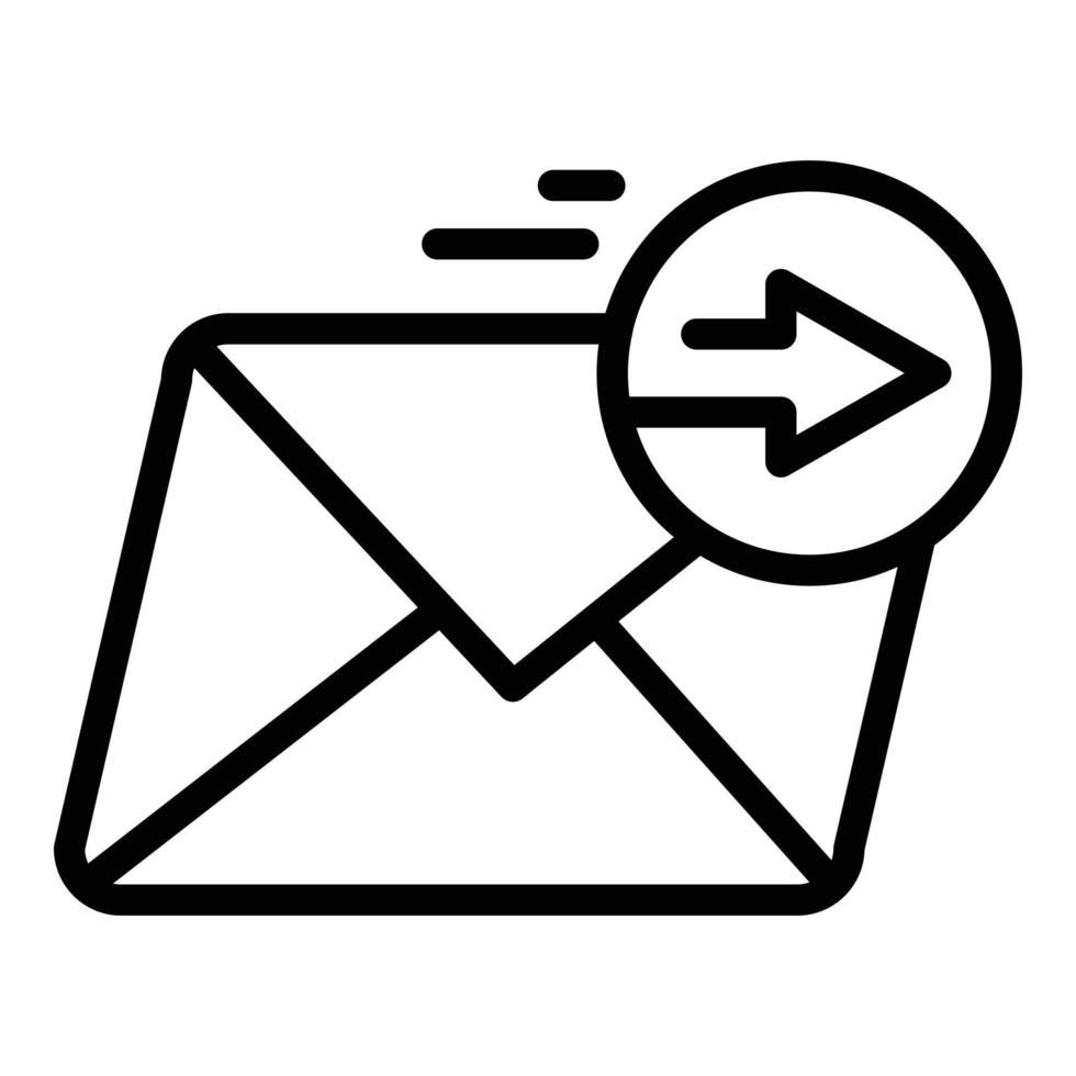 hastighet e-post ikon, översikt stil vektor