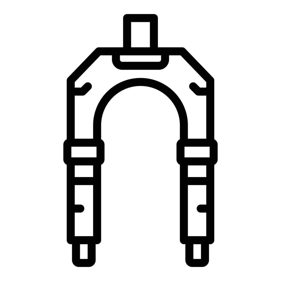 cykel reparera suspension gaffel ikon, översikt stil vektor