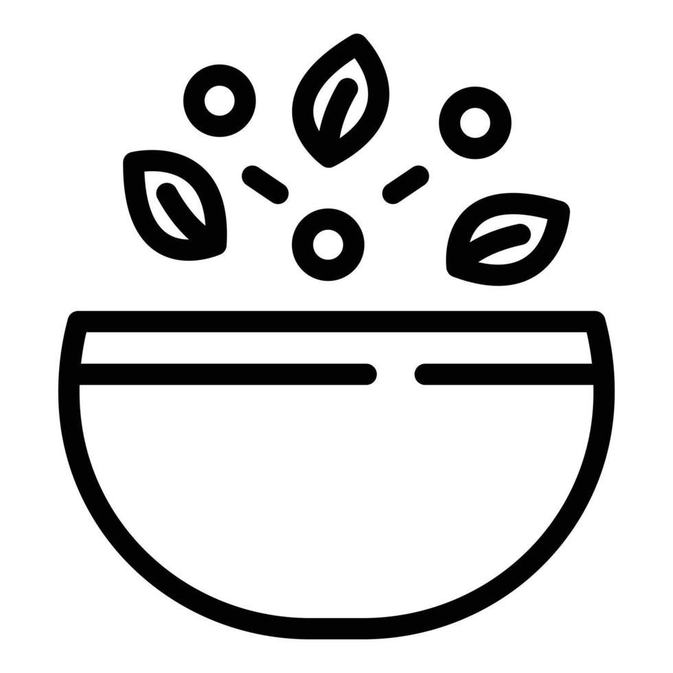 friska skål ikon, översikt stil vektor