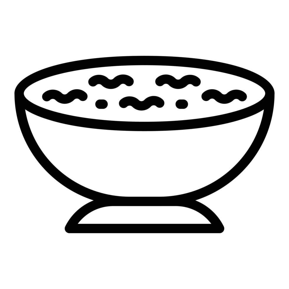 soppa skål ikon, översikt stil vektor