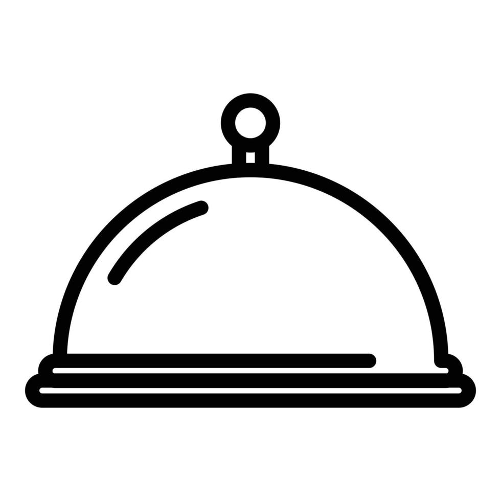 restaurang bricka ikon, översikt stil vektor