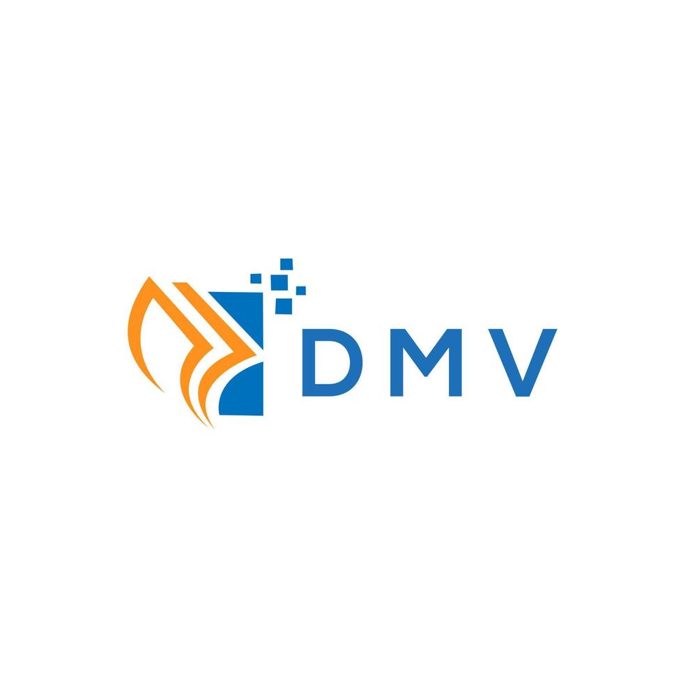 dmv-kreditreparaturbuchhaltungslogodesign auf weißem hintergrund. dmv kreative initialen wachstumsdiagramm brief logo konzept. dmv Business Finance-Logo-Design. vektor