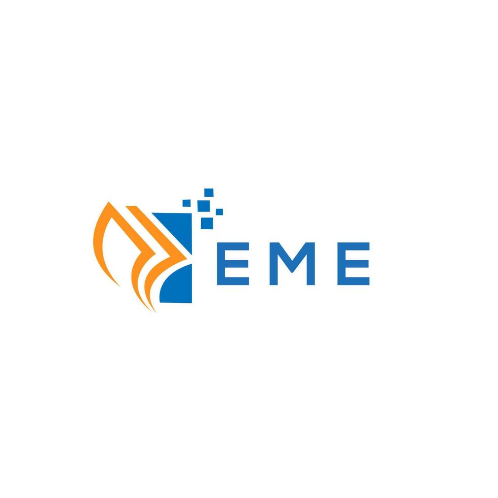 Eme-Kreditreparatur-Buchhaltungslogodesign auf weißem Hintergrund. eme kreative initialen wachstumsdiagramm brief logo konzept. Eme Business Finance Logo-Design. vektor