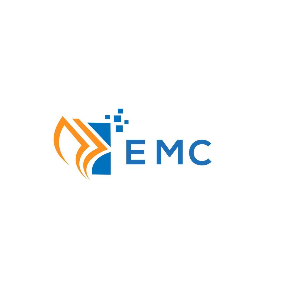 EMV-Kreditreparatur-Buchhaltungslogodesign auf weißem Hintergrund. emc kreative initialen wachstumsdiagramm brief logo konzept. Logo-Design für EMC Business Finance. vektor