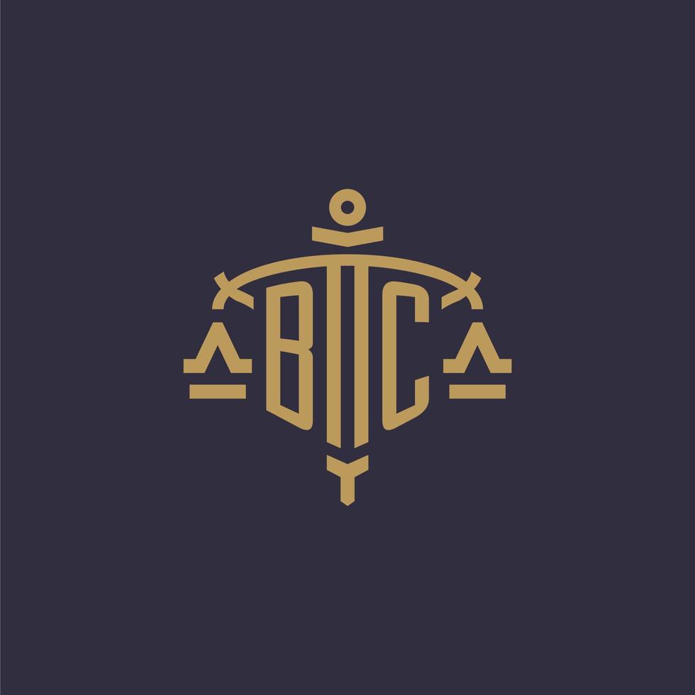 monogram före Kristus logotyp för Rättslig fast med geometrisk skala och svärd stil vektor
