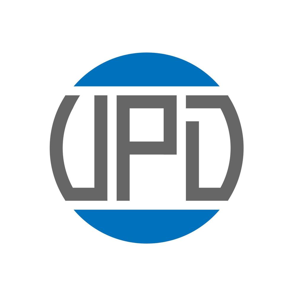 Upd-Brief-Logo-Design auf weißem Hintergrund. Upd kreative Initialen Kreis Logo-Konzept. Upd-Briefgestaltung. vektor