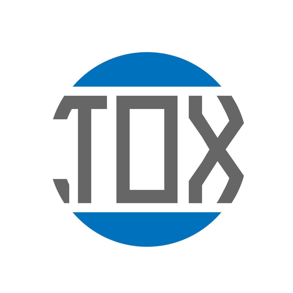 Tox-Brief-Logo-Design auf weißem Hintergrund. tox creative initials circle logo-konzept. Tox-Brief-Design. vektor