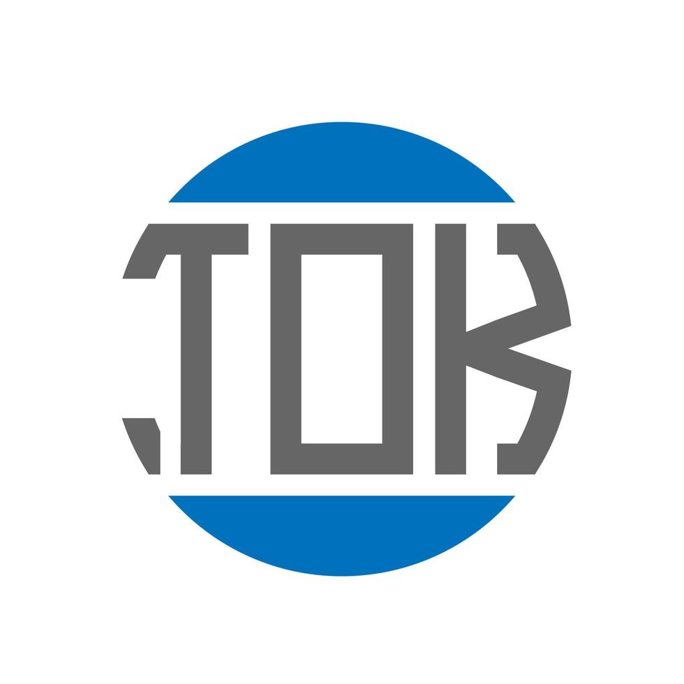 Tok-Brief-Logo-Design auf weißem Hintergrund. tok kreative Initialen Kreis Logo-Konzept. Tok-Brief-Design. vektor