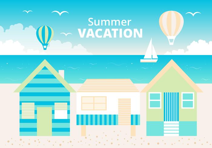 Free Flat Sommer Vektor Hintergrund