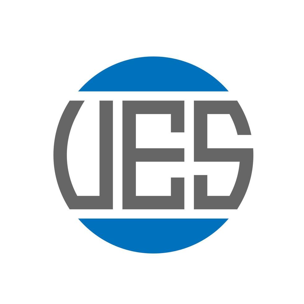 UES-Brief-Logo-Design auf weißem Hintergrund. ues kreatives Initialen-Kreis-Logo-Konzept. ues Briefgestaltung. vektor