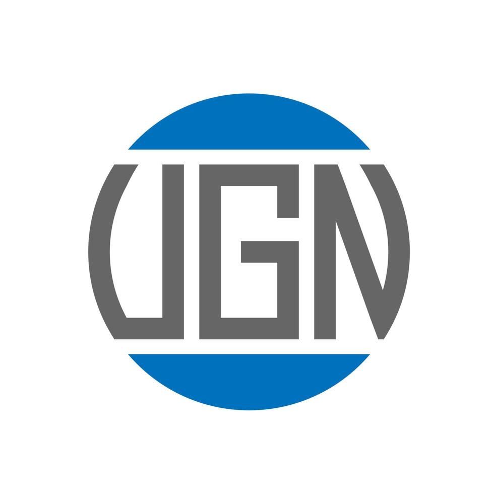 ugn-Buchstaben-Logo-Design auf weißem Hintergrund. ugn kreative initialen kreis logokonzept. ugn Briefgestaltung. vektor