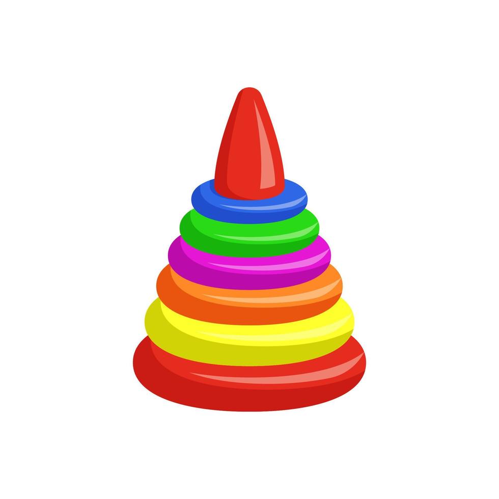 barn Färg leksak pyramid vektor