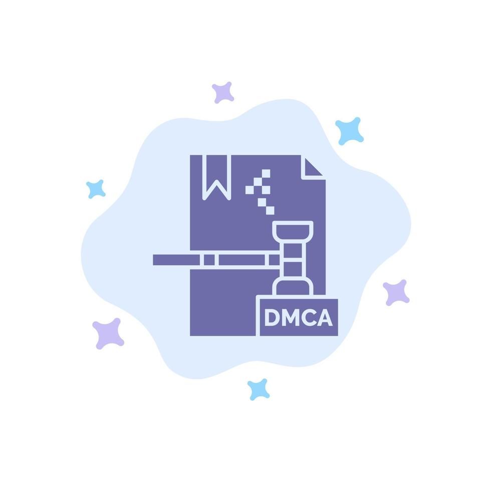 Business copyright digitale dmca-Datei blaues Symbol auf abstraktem Wolkenhintergrund vektor