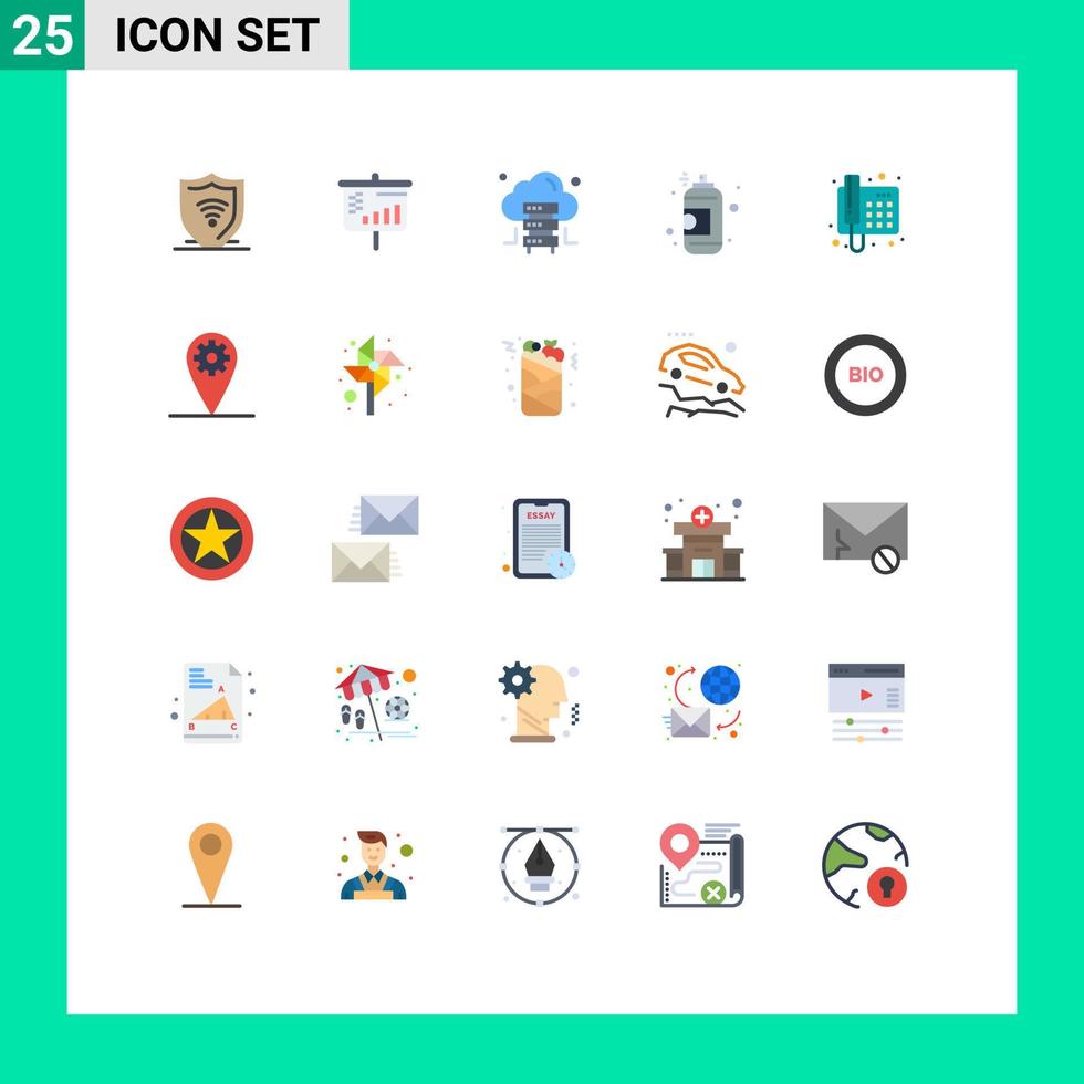 användare gränssnitt packa av 25 grundläggande platt färger av ring upp telefon värd Kontakt konst redigerbar vektor design element