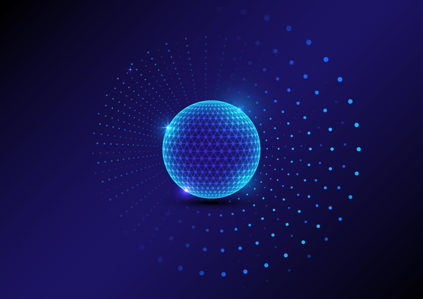 abstrakte 3D-Hexagon-Kugeltechnologie futuristischer Innovationsvektorhintergrund vektor
