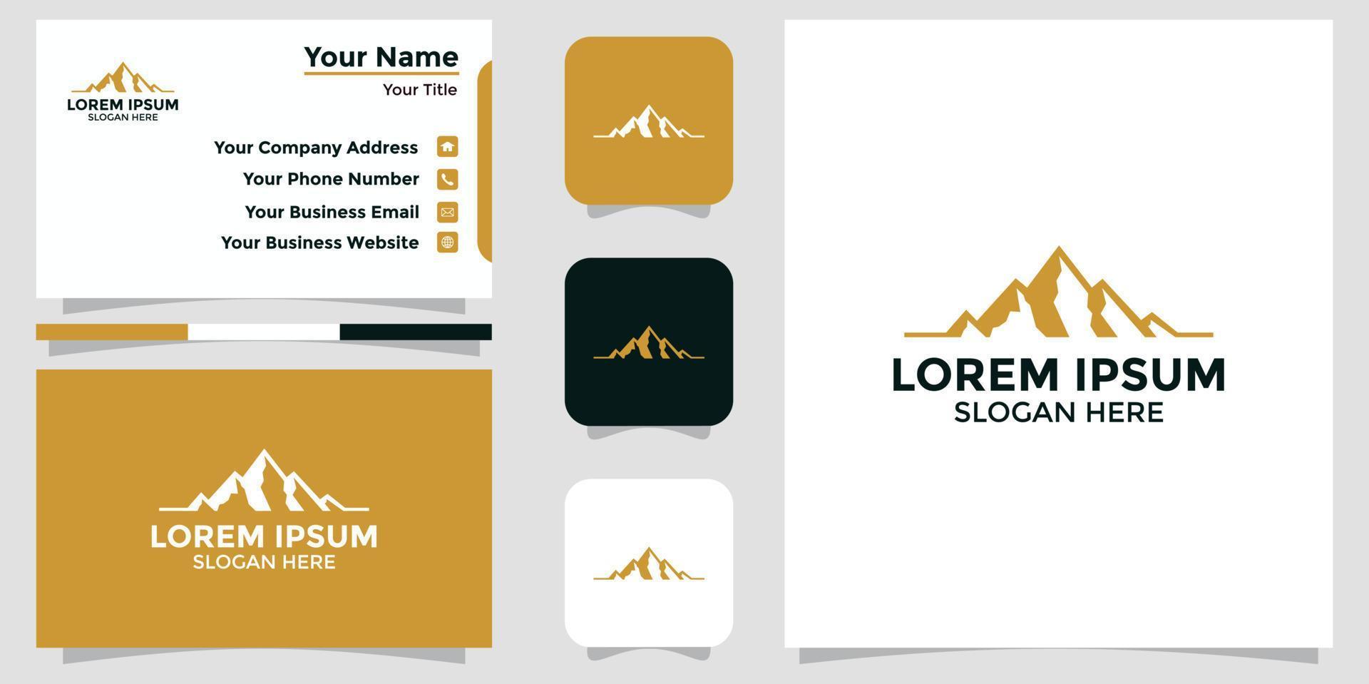 berg design logotyp och branding kort vektor