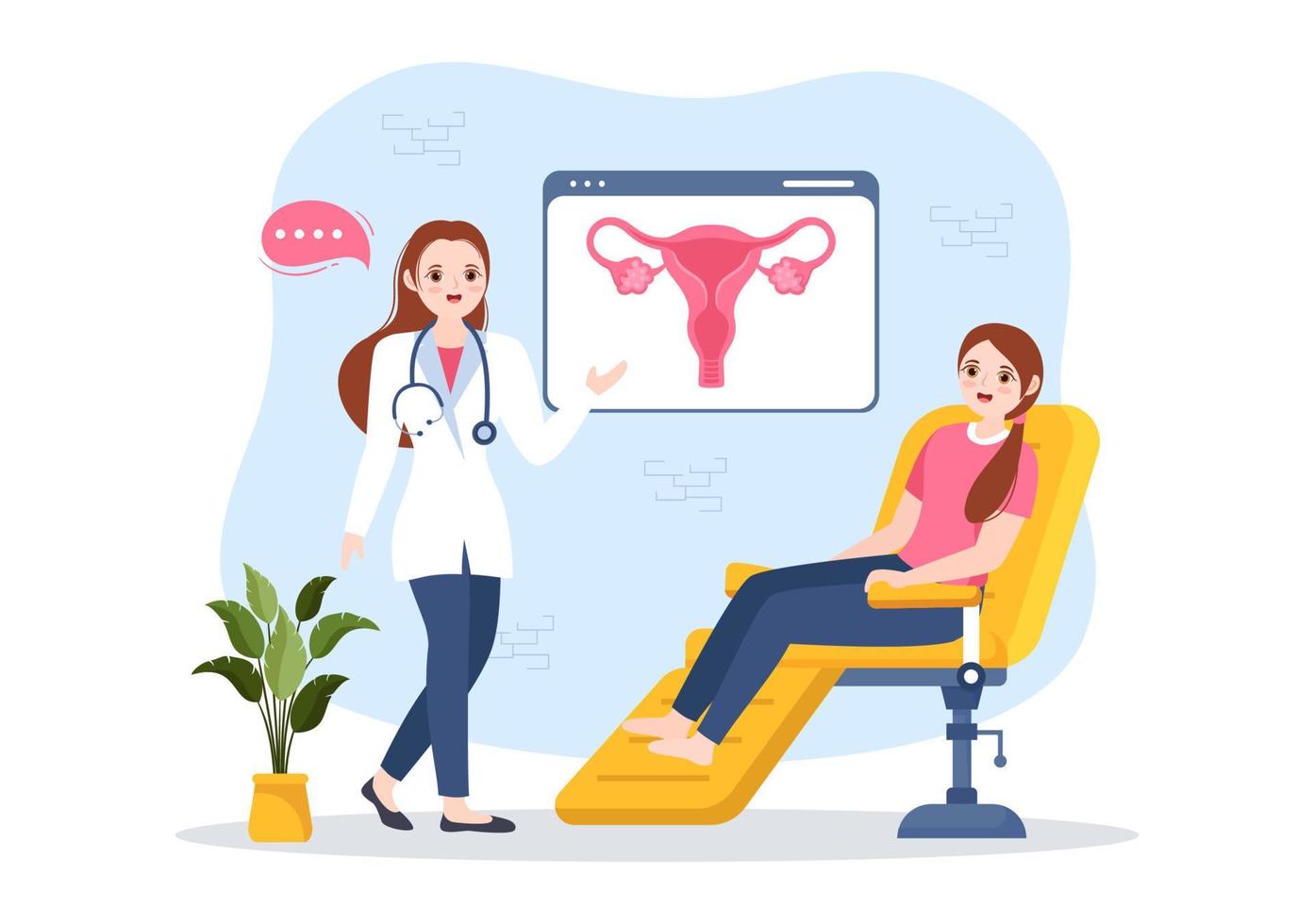 endometriose mit zustand das endometrium wächst außerhalb der uterinwand bei frauen zur behandlung in flachen cartoon handgezeichneten vorlagen illustration vektor