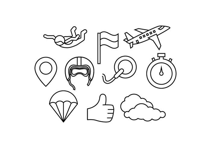 Free Skydiving Line Icon Vektor