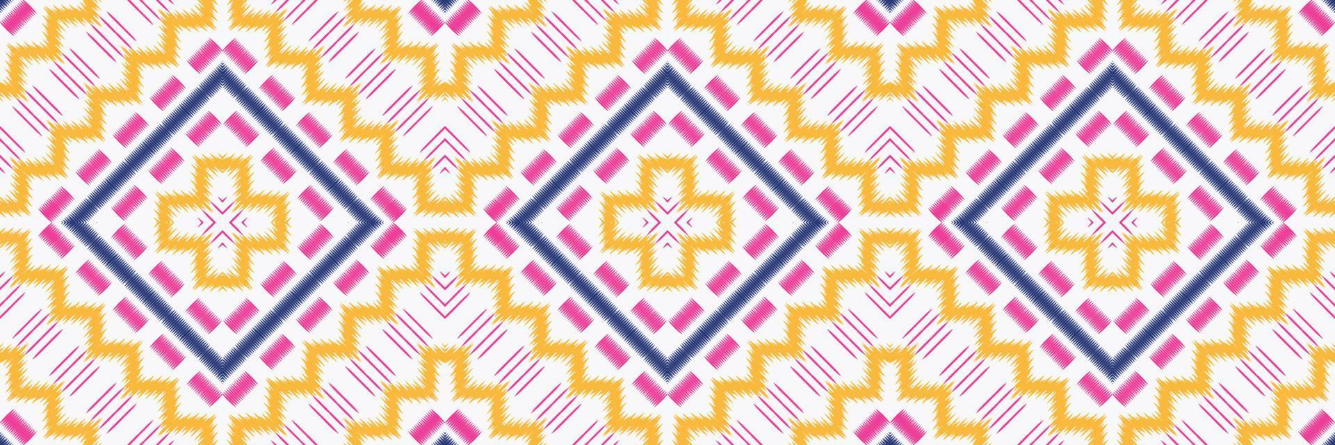 Batik Textil afrikanisches Ikat nahtloses Muster digitales Vektordesign für den Druck Saree Kurti Borneo Stoffrand Pinselsymbole Farbfelder Baumwolle vektor