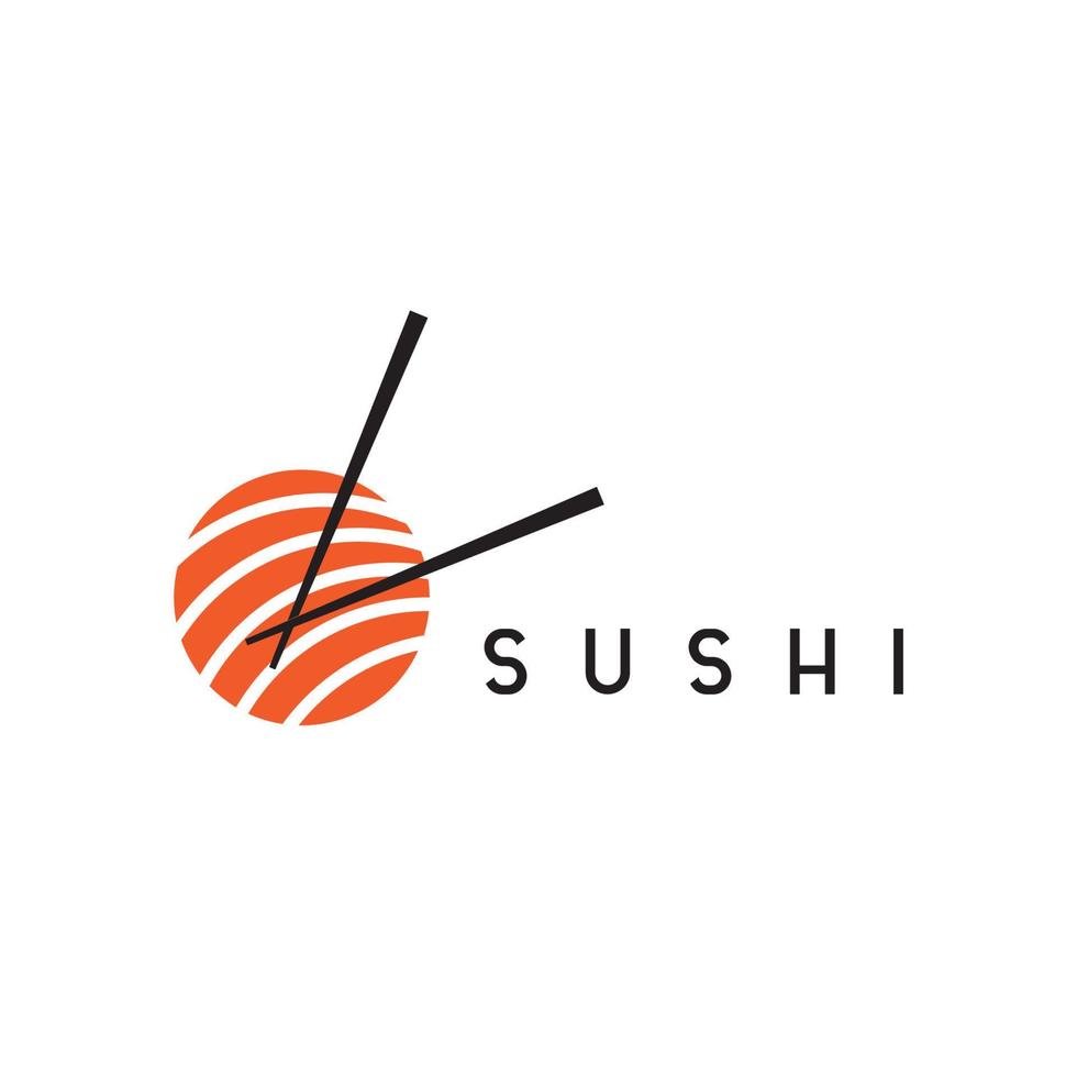 sushi logotyp design mall, japansk mat ikon vektor