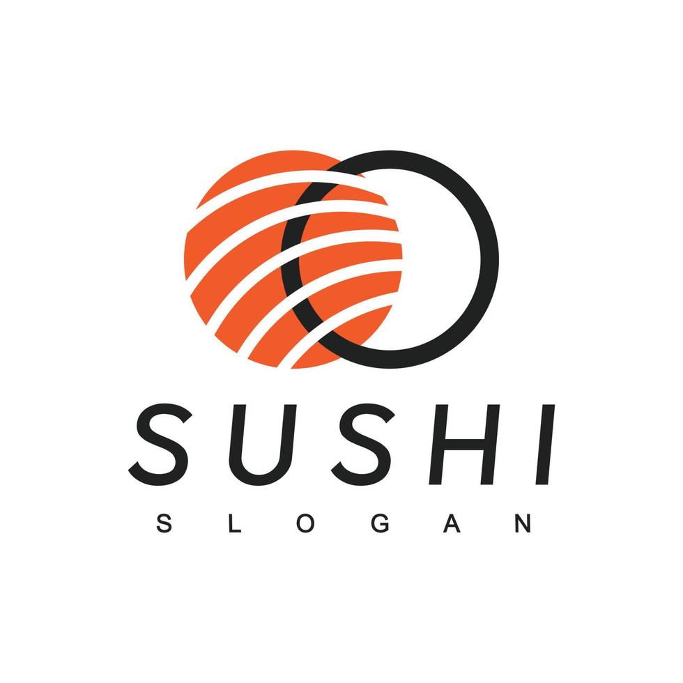 sushi logotyp design mall, japansk mat ikon vektor