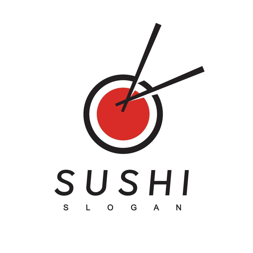 sushi logotyp design mall, japansk mat ikon vektor