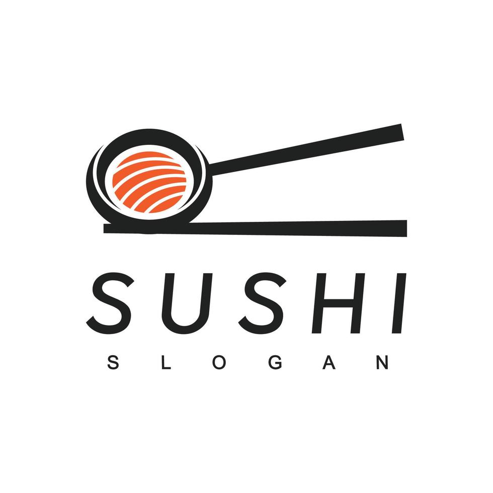 sushi logotyp design mall, japansk mat ikon vektor