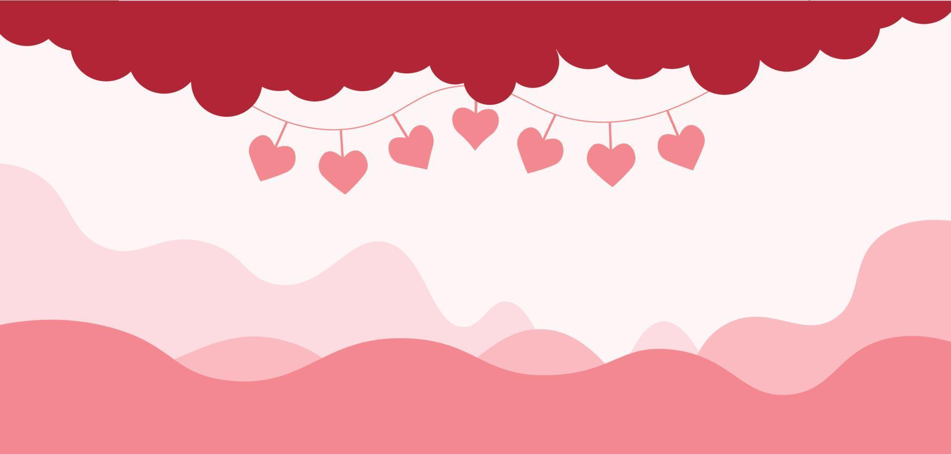 Valentinstag-Template-Banner mit Herz-Marketing-Verkauf vektor