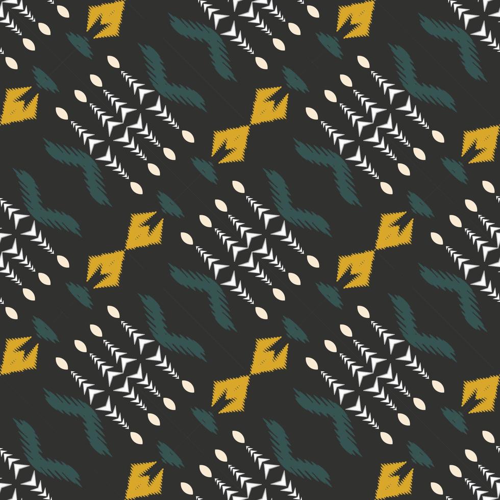 Batik Textil Ikat Damast nahtloses Muster digitales Vektordesign für den Druck Saree Kurti Borneo Stoffrand Pinselsymbole Farbfelder Partykleidung vektor
