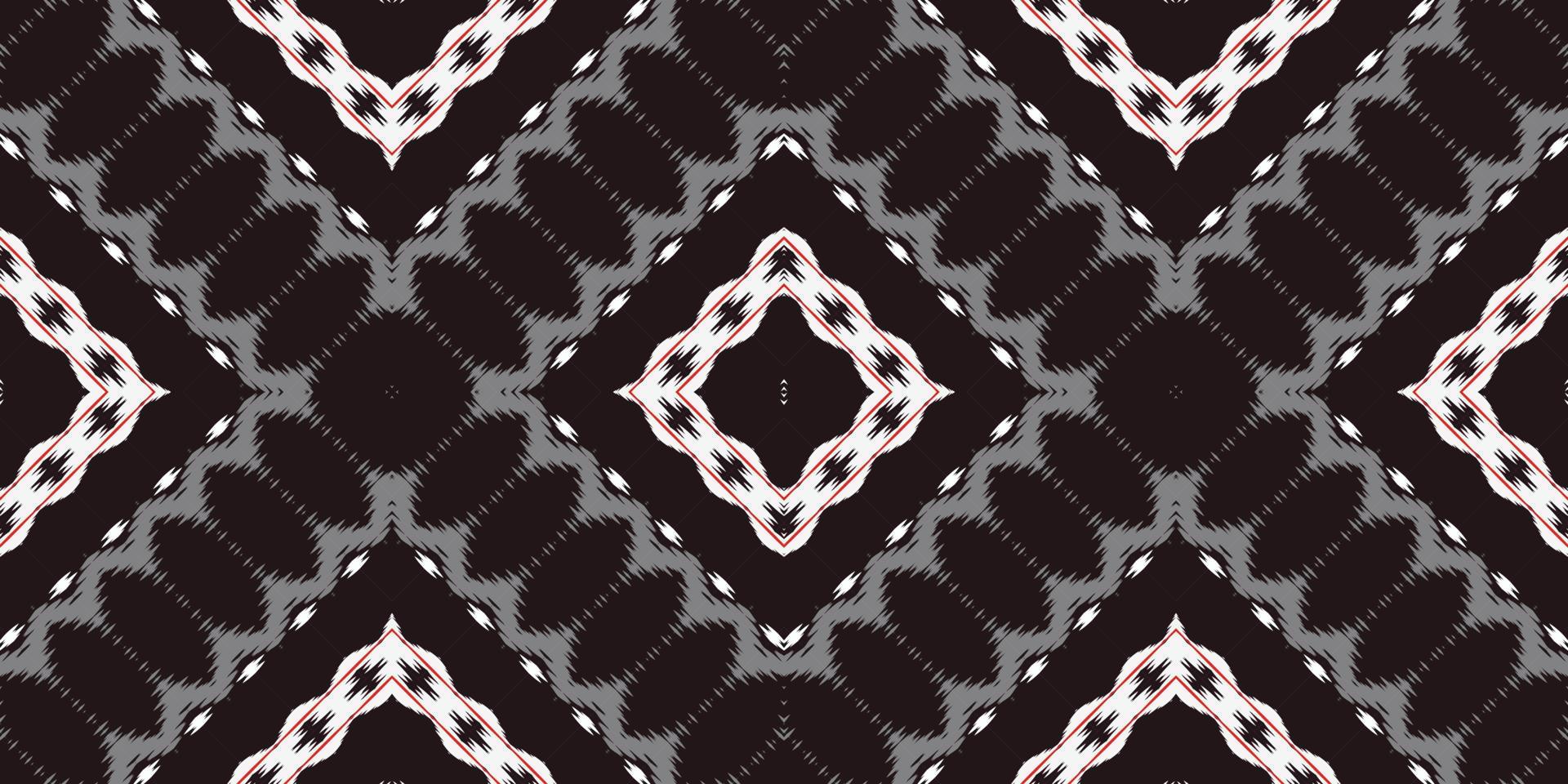 ikkat oder ikat-rahmen batik textil nahtloses muster digitales vektordesign für druck saree kurti borneo stoff rand pinsel symbole muster designer vektor