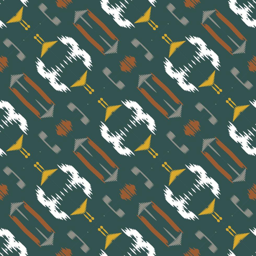 Batik Textil Ikat Azteken nahtloses Muster digitales Vektordesign für den Druck Saree Kurti Borneo Stoffrand Pinselsymbole Farbfelder Baumwolle vektor