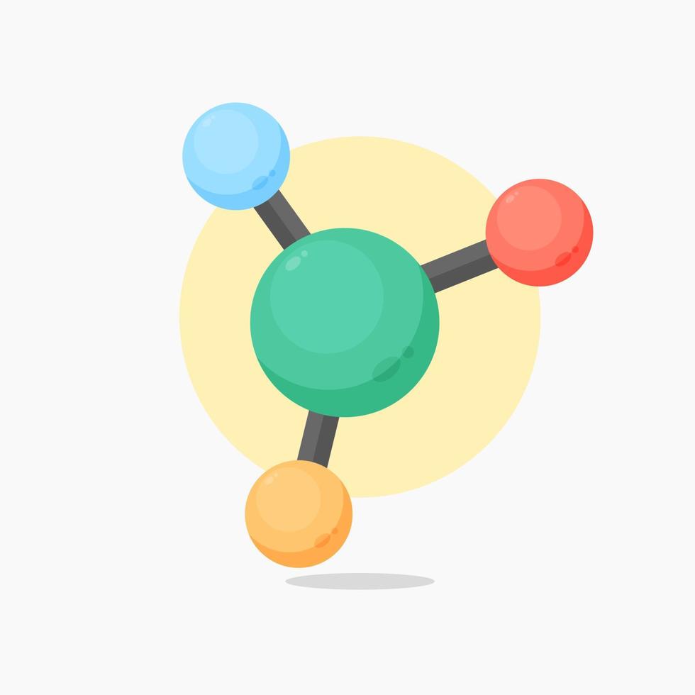 molekyl ikon tecknad serie stil illustration vektor