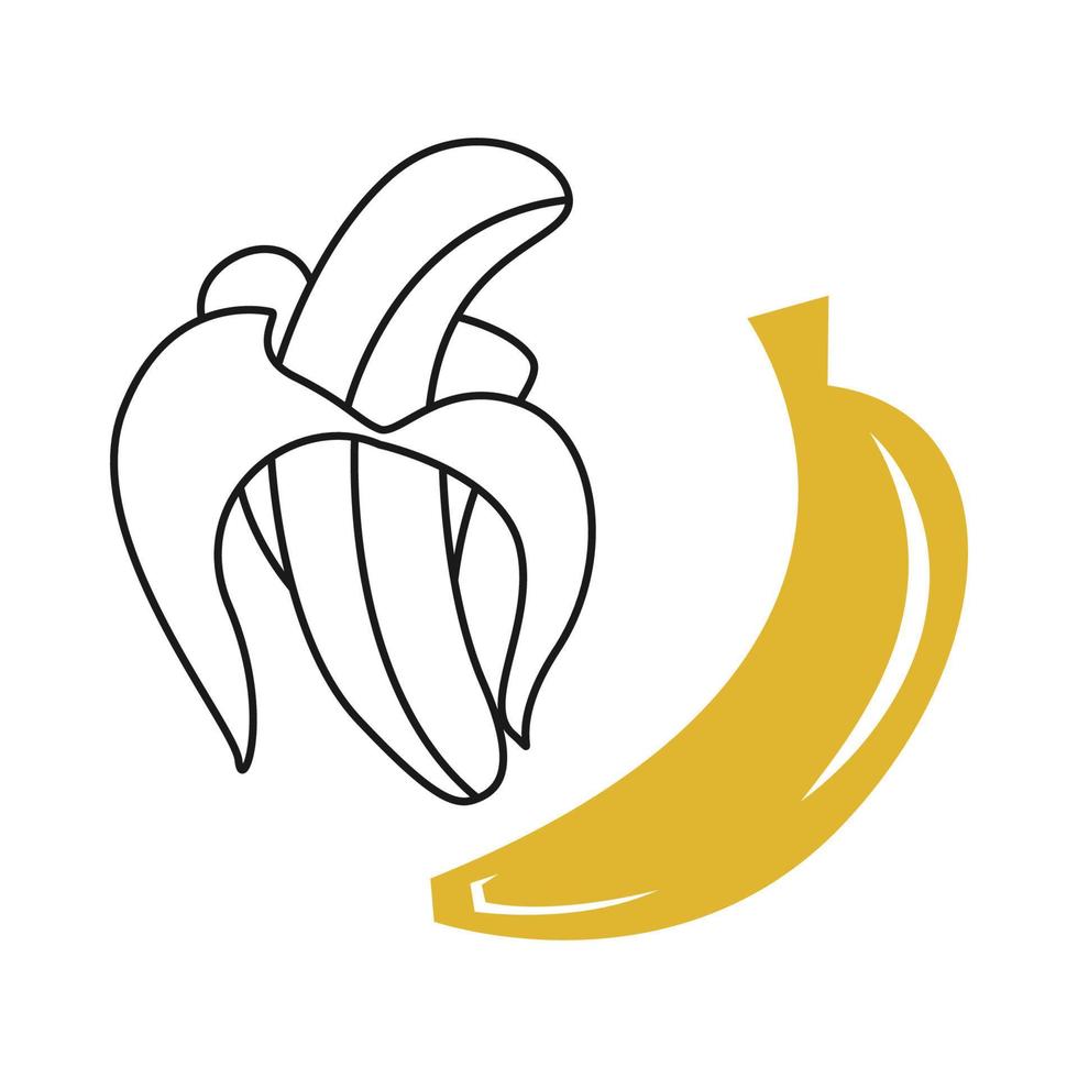 Bananen-Logo-Icon-Design vektor