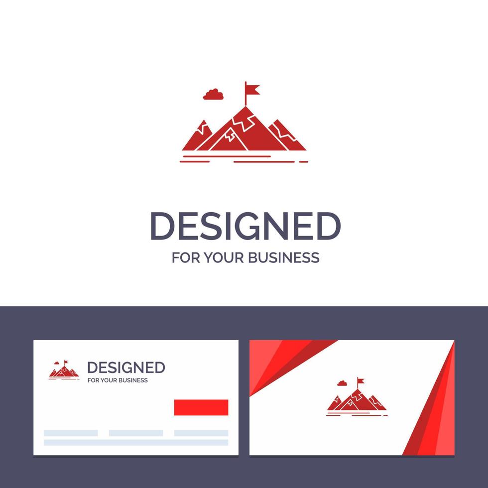 kreativ företag kort och logotyp mall prestation syfte företag mål uppdrag bergen mål vektor illustration
