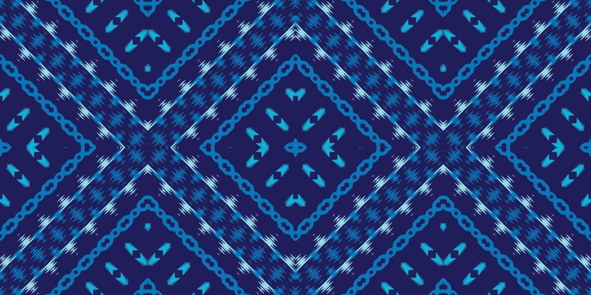 Ethno-Ikat-Design Batik Textil nahtloses Muster digitales Vektordesign für den Druck Saree Kurti Borneo Stoffrand Pinselsymbole Farbfelder Baumwolle vektor