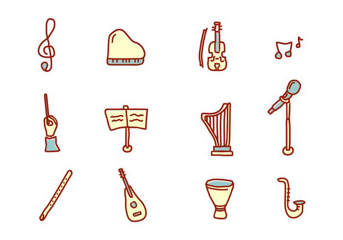 Klassische Musik Icons vektor